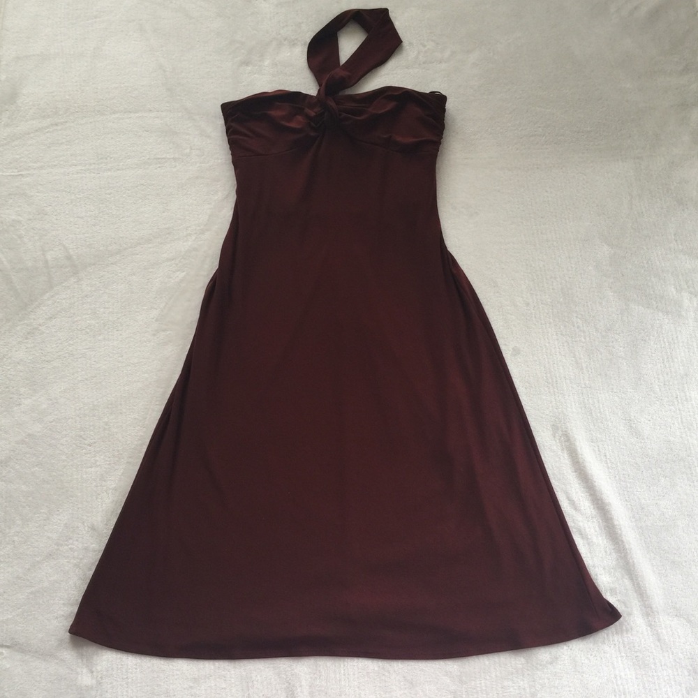 Sleeveless Halter Midi Dress